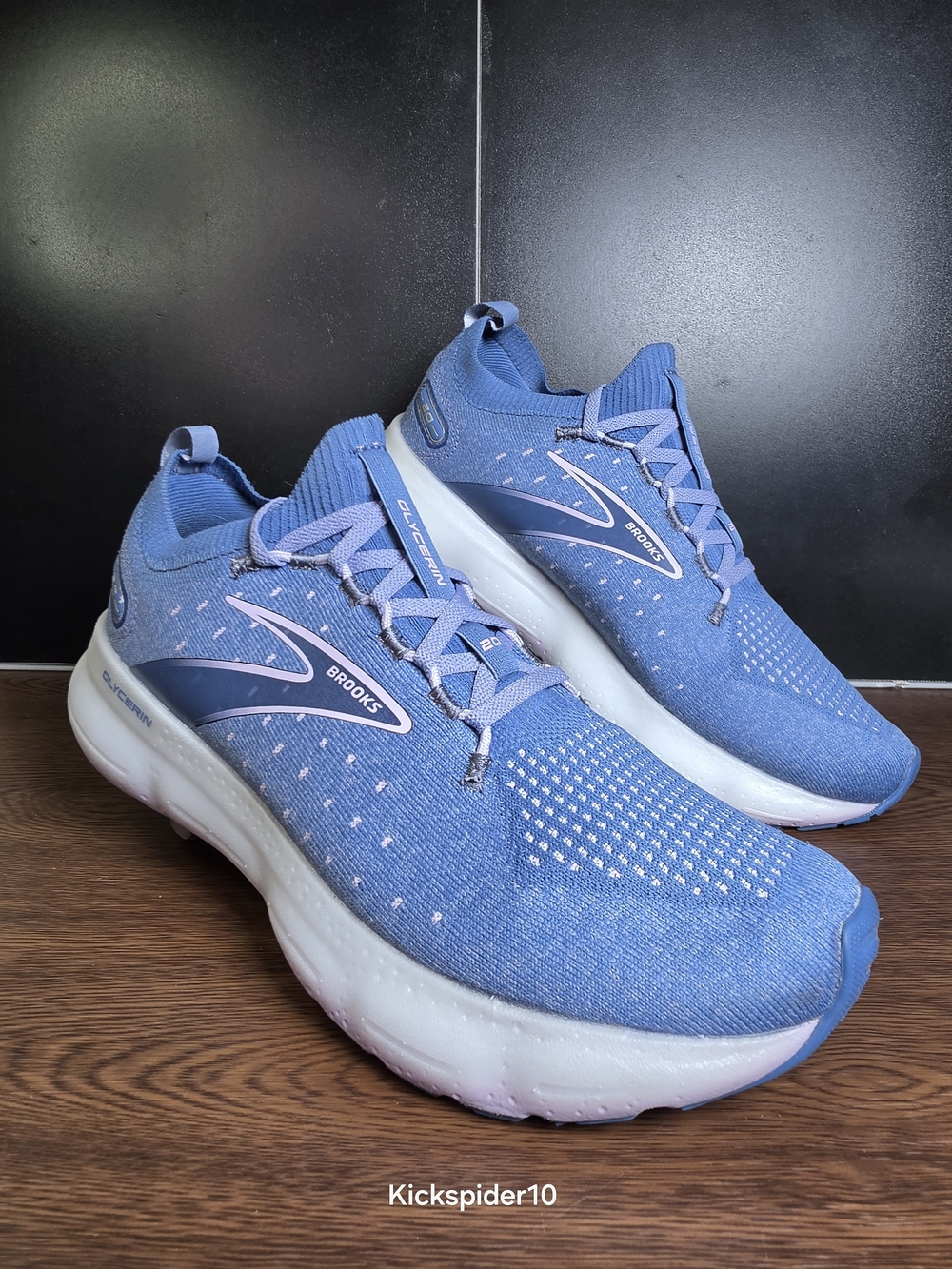 Brooks Glycerin StealthFit 20 Womens Running Training Shoes Size 11 Blue White